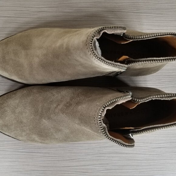 Lucky Brand Bartalino Bootie, Taupe Suede, Womens Size 10 M / 40 - Picture 10 of 12